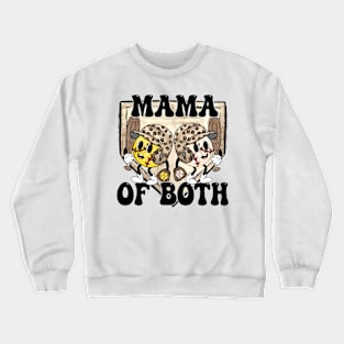 Mama Of Both Baseball Softball Mother's Day Crewneck Sweatshirt